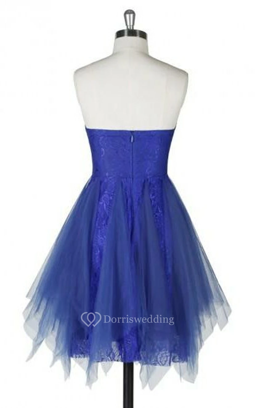 A-line Short Strapless A-line Tulle Dress view 12