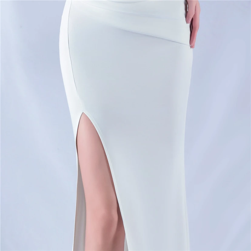 Satin-Abendkleid mit einer Schulter für festliche Anlässe und Bankette view 45