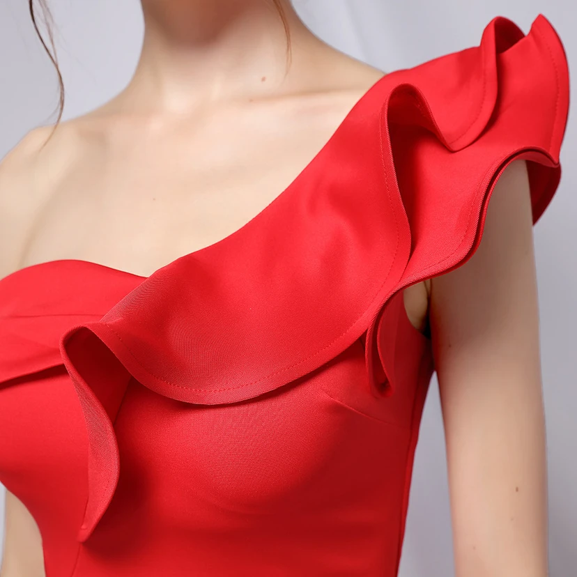 Sechsfarbiges, einseitig schulterfreies Abendkleid für festliche Anlässe, langes, elegantes, figurbetontes und sexy Meerjungfrauenkleid view 39
