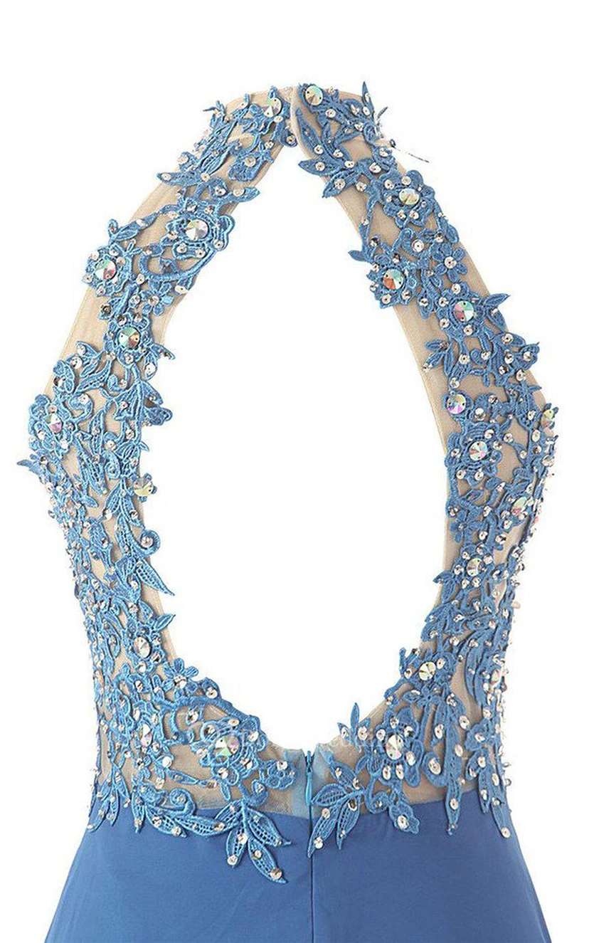 Robe trapèze à col montant ornée de perles et d'une découpe en forme de goutte view 5