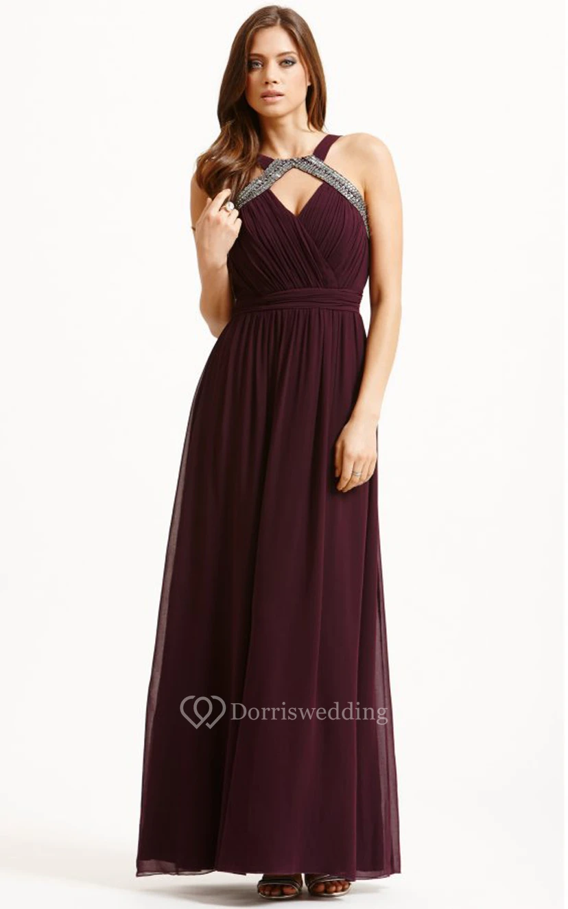 Sexy A-Line Long Dress With Front Keyhole view 3