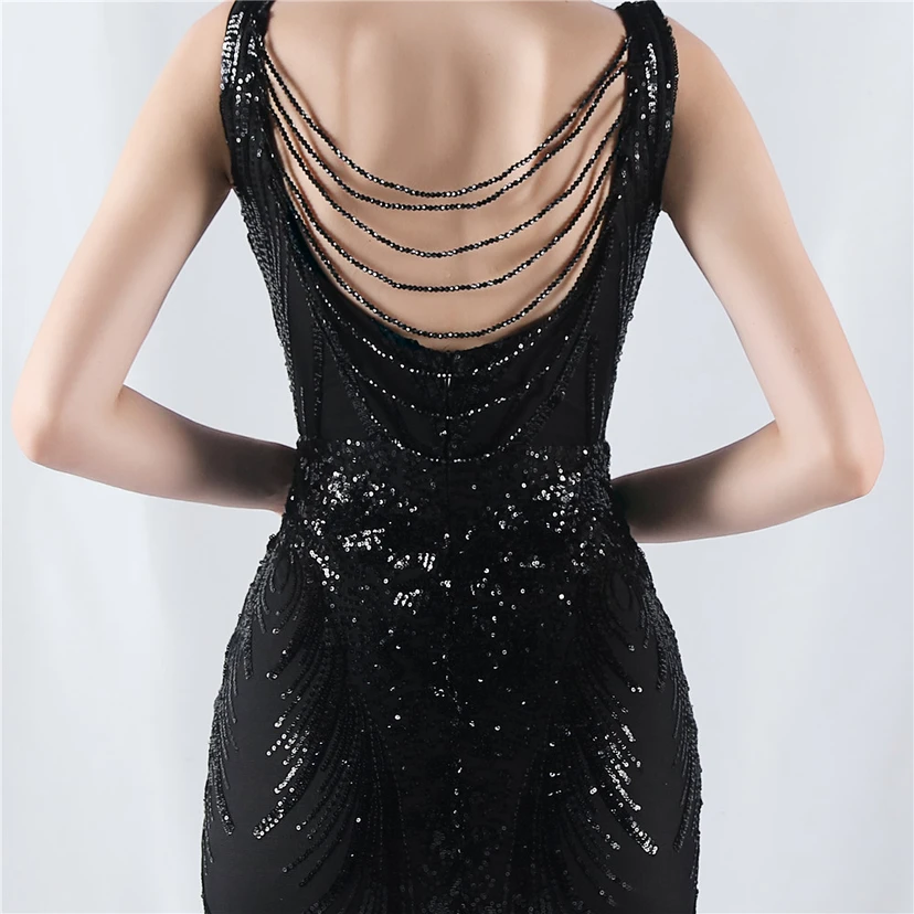 Paillettenbesetzte Blumen auf der Rückseite, Perlenstickerei mit Cape, Abendkleid für die Jahreshauptversammlung view 26