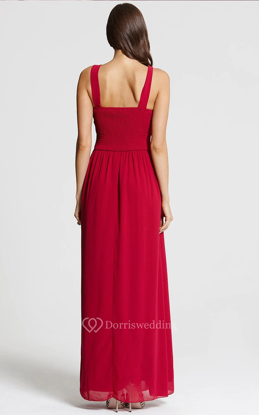 Scoop Neckline Modest A-Line Gown With Squared Back view 44