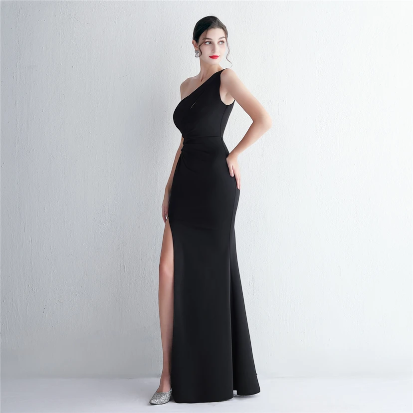 Pressing Beading Craft Toast Dress Long One Shoulder Thank You Banquet Slim Fishtail Skirt Wedding Car Model Exhibition view 66