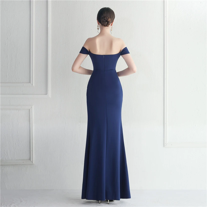 Cross-Border Supply schulterfreies, einseitig schulterfreies Kleid mit Schlitz für Nachtclub, Hochzeit oder Abendessen view 18