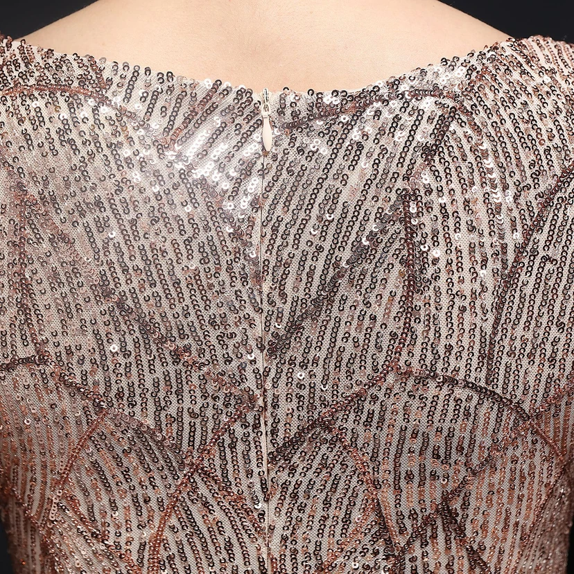 Robe de soirée élégante à sequins, longue, cintrée et sirène, idéale pour les réceptions et les célébrités. view 45