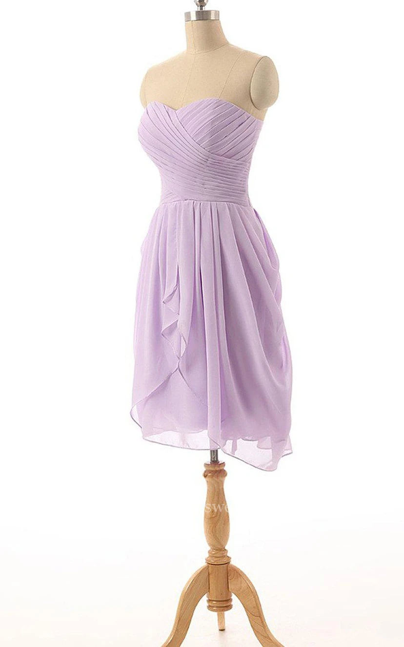 Sweetheart A-line Ruffled Short Chiffon Dress view 12