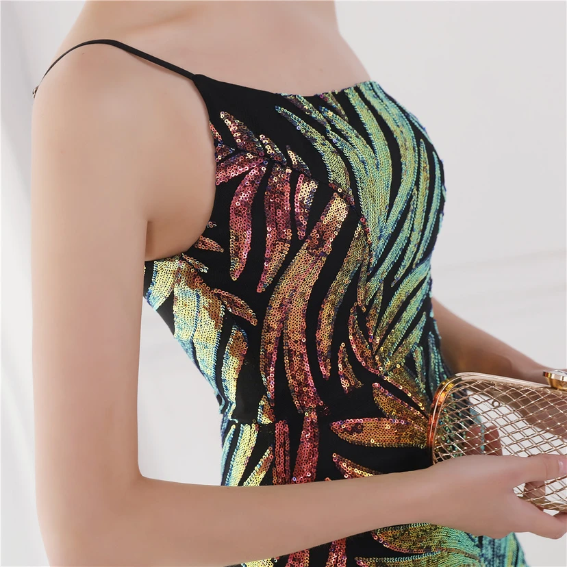 New Sequin Sequin Fairy Celebrity Party Party Evening Dress Sexy Long Toast Dress Bride view 7