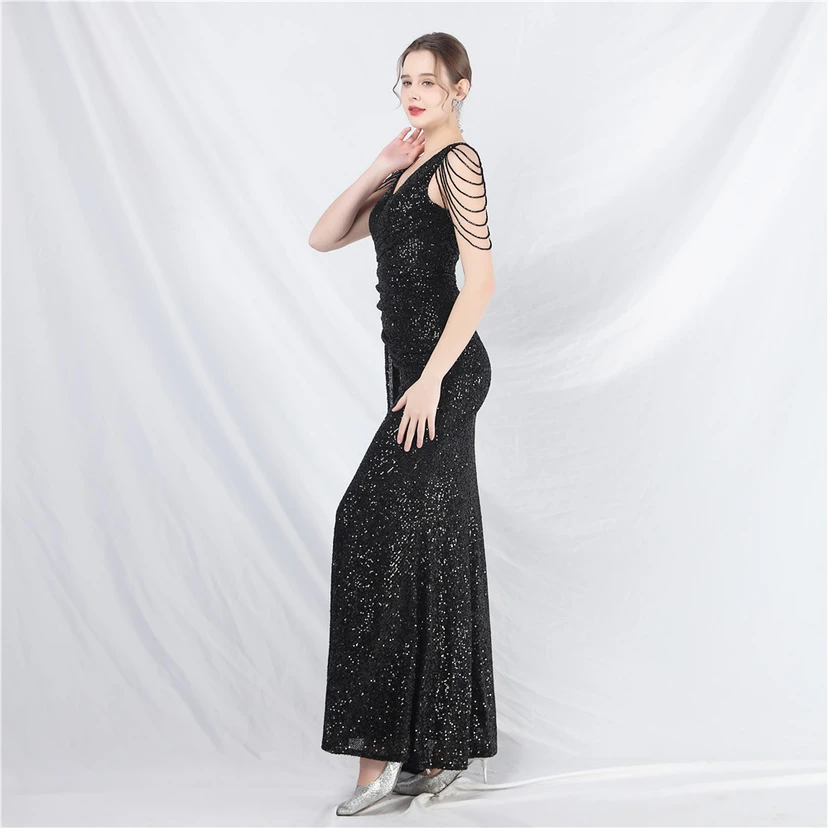 Cross-Border Dress Crafted Custom-Made Beaded Sequined Long Evening Dress view 42