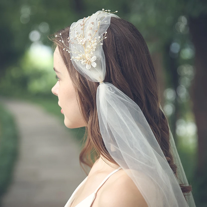 Handmade Elegant Veils with Beads view 3