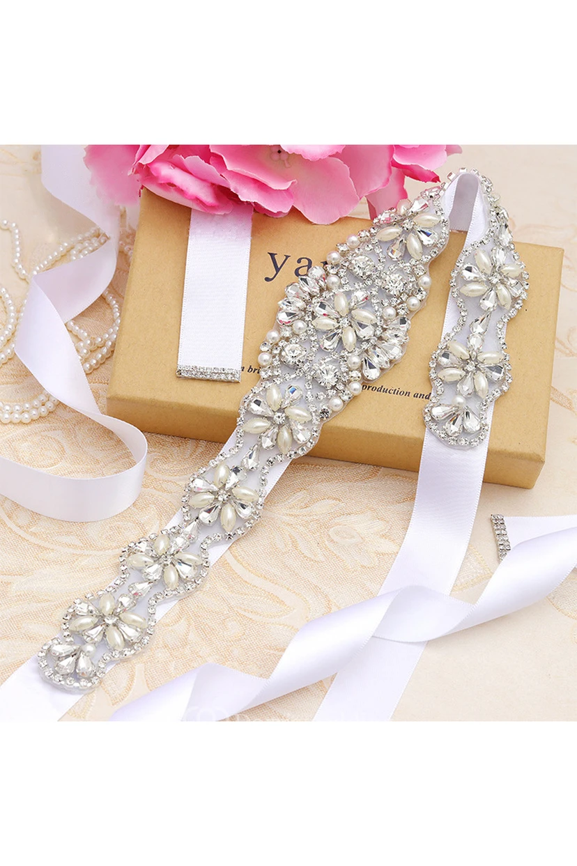 Fancy Satin Belt With Beading
