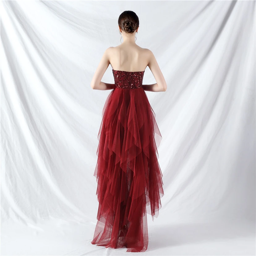 Kleid mit positionierten Blumenperlen und gespleißtem Netzstoff view 33