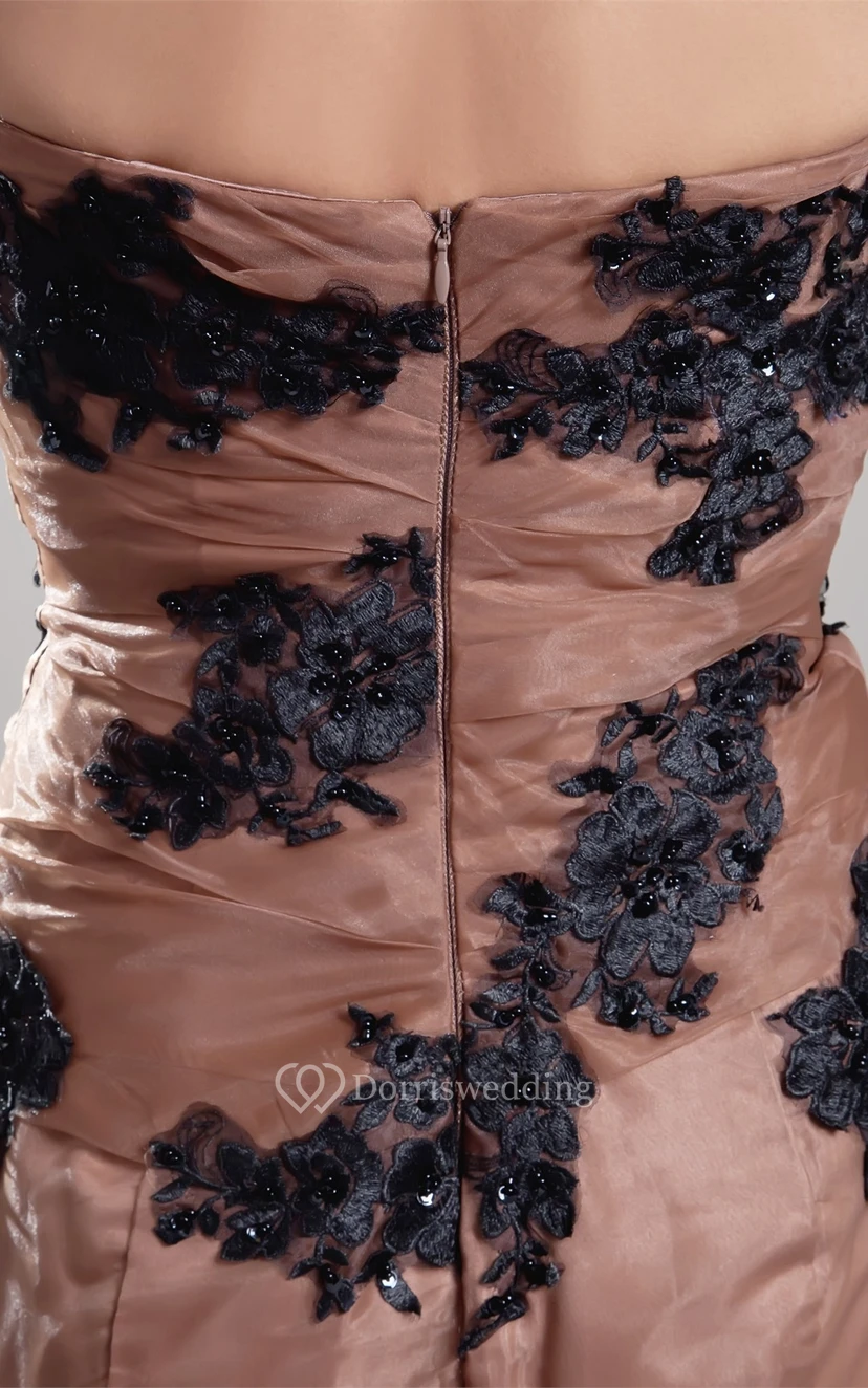 Strapless Maxi Mermaid Dress With Lace view 6