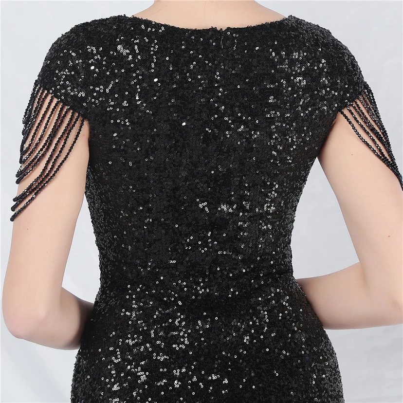 A-Line Big Swing Dress Craft Sequined Long A-Line Evening Dress view 44
