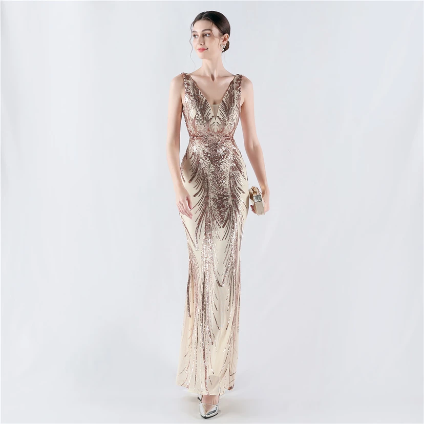Paillettenbesetzte Blumen auf der Rückseite, Perlenstickerei mit Cape, Abendkleid für die Jahreshauptversammlung view 61
