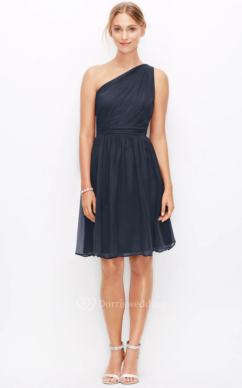One-Shoulder Dress With Ruching And Pleats view 10