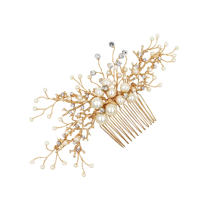 Forest Style Beaded Rhinestone Hair Combs view 3