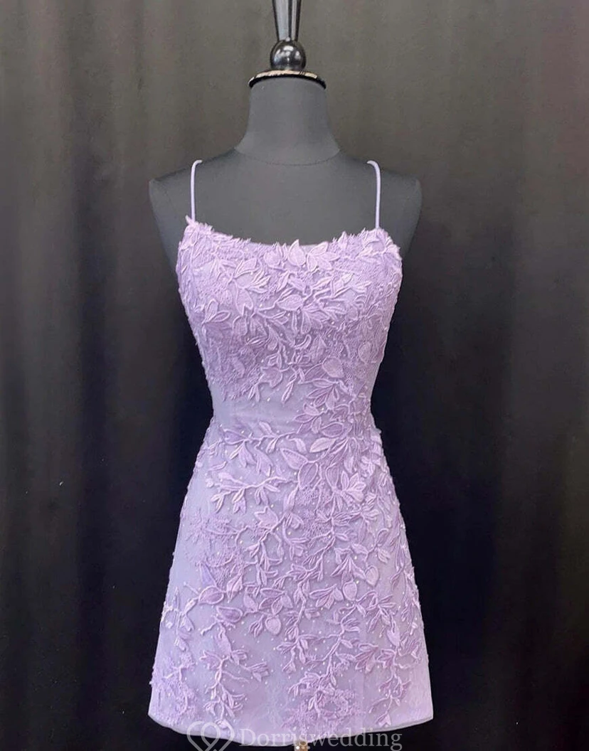 Lilac Floral Appliqué Mini Dress view 13