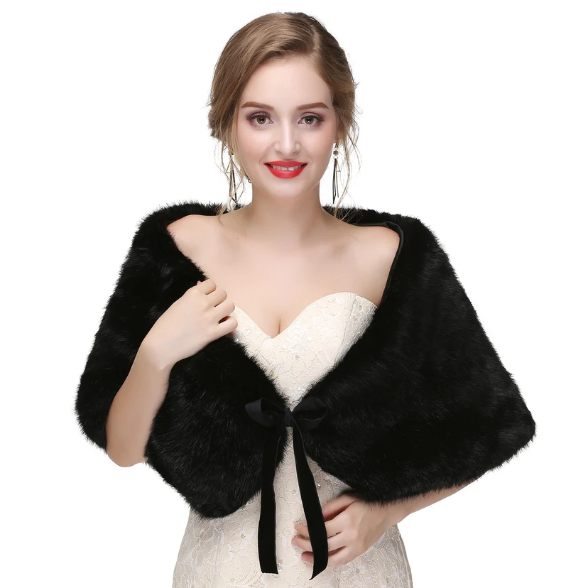 Bridal Winter Warm Wool Cape High-End Fur Wedding Dress Fox Fur Waistcoat view 6