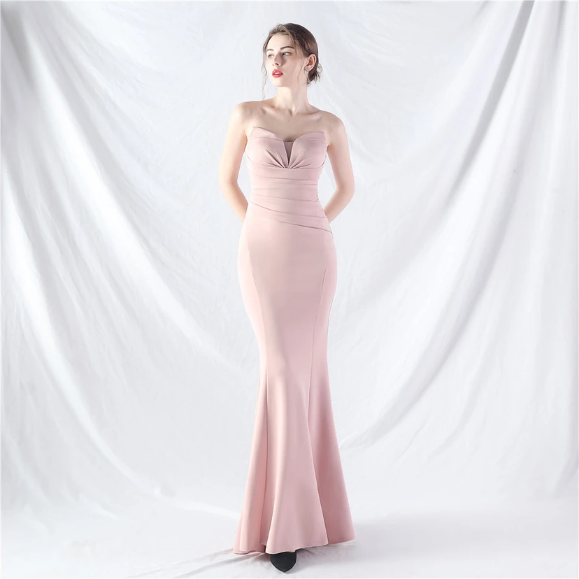 Craft Dress Sexy Off-Shoulder Wrapped Chest Satin Evening Dress view 42