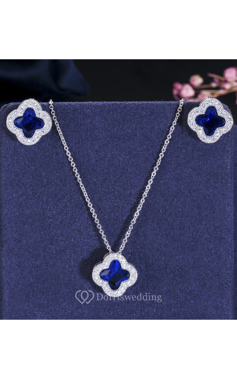 Besonderes mehrfarbiges Strass-Schmuckset für Braut und Cocktailpartys: Halskette und Ohrringe view 2