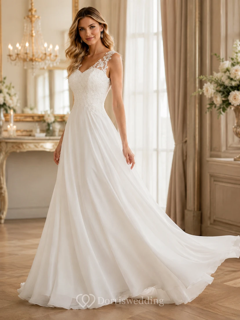 Vestido corto con tirantes, escote corazón en V, fruncido ilusión, apliques de cuentas, bordado de flores, cola de pincelada con flores de ilusión, sin espalda, cremallera, espalda con cordones de ilusión, tirantes con abertura, encaje y lentejuelas. view 5