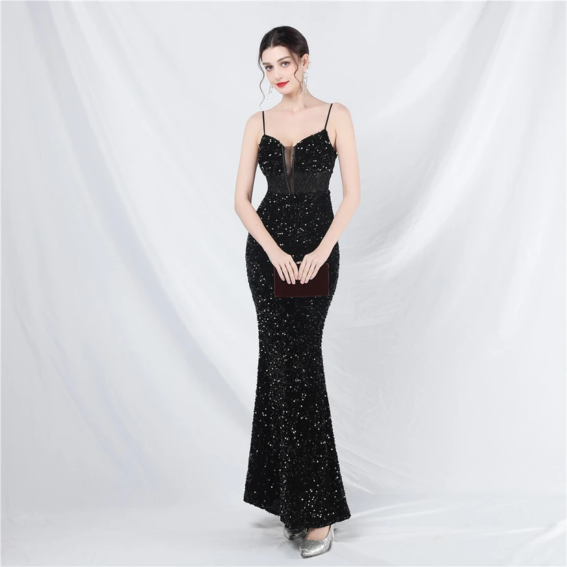 Vestido de noche pesado, estilo palacio, chaleco con diseño de espina de pescado, cintura con bordado de diamantes, flores, hombros descubiertos y tirantes. Vestido de alta gama. view 21