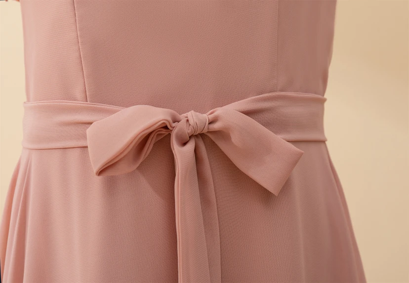 One-shoulder Asymmetrical Chiffon Pleated Floor-length Flowergirl Dress view 10