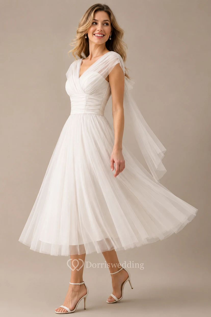 Charming Bow Detail Chiffon Ball Gown view 3