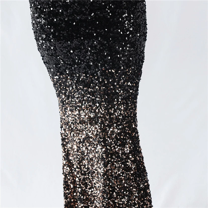 Velvet-Bottom Gradient Sequined Sexy Beaded Suspender Evening Dress view 59