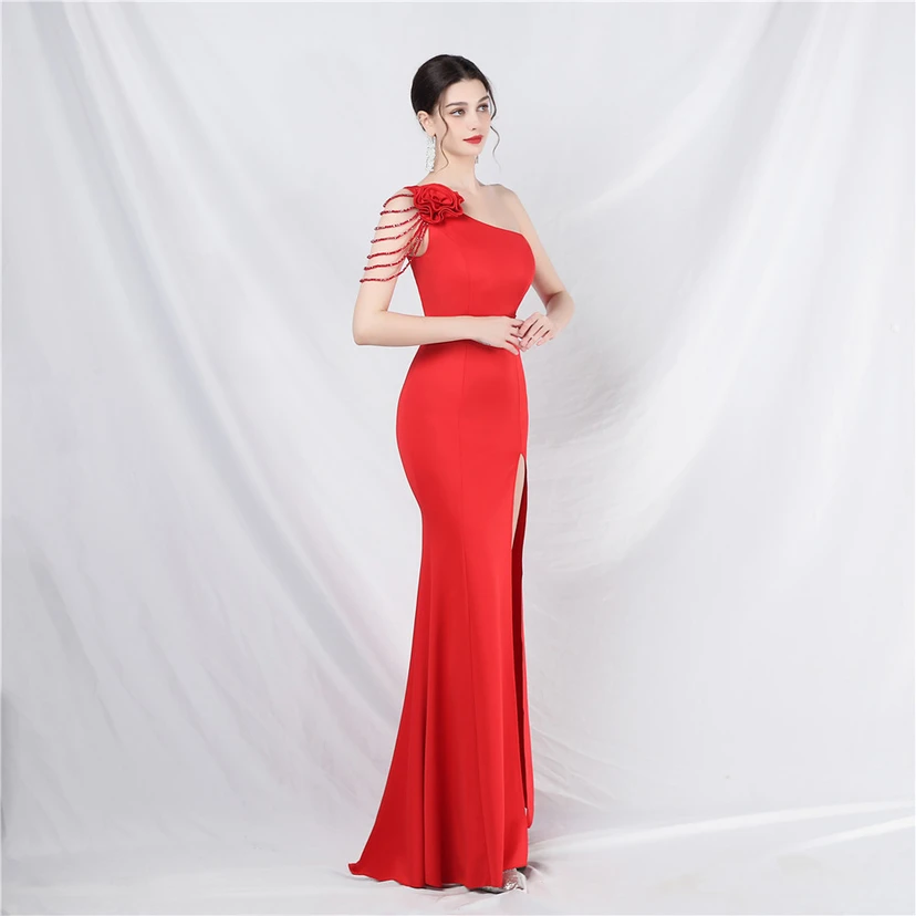 Craft Beading Flower Dinner Wedding Celebration Car Model Long Evening Dress view 62