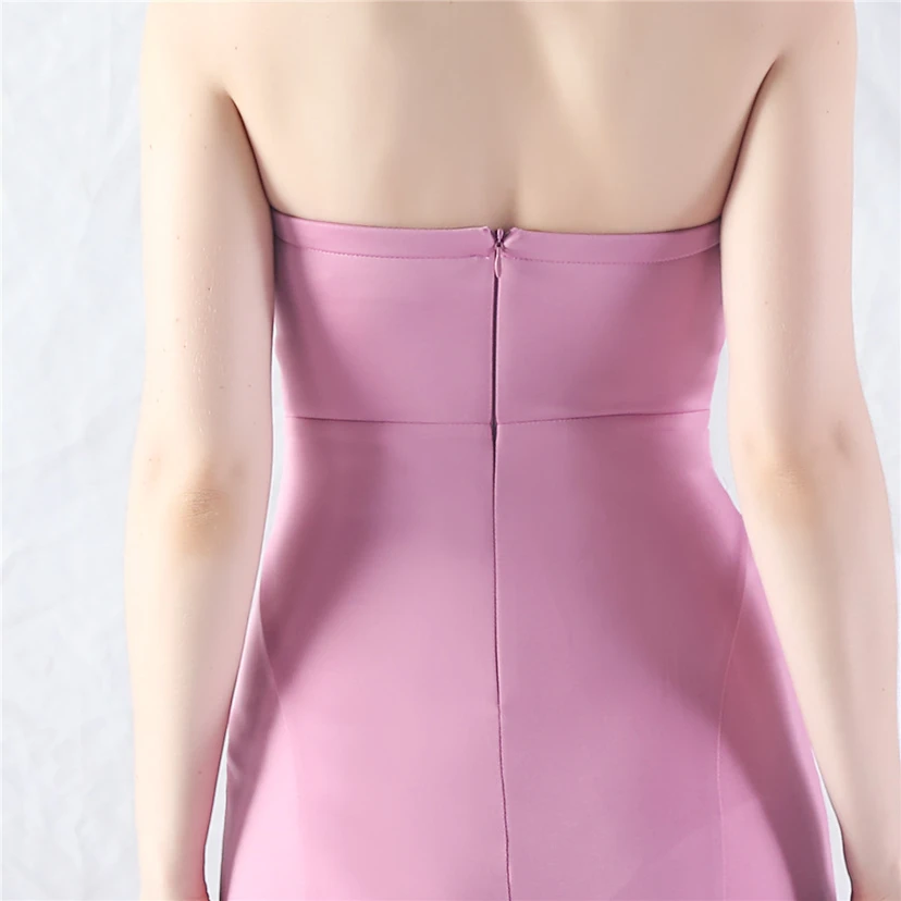 Craft Dress Sexy Off-Shoulder Wrapped Chest Satin Evening Dress view 23