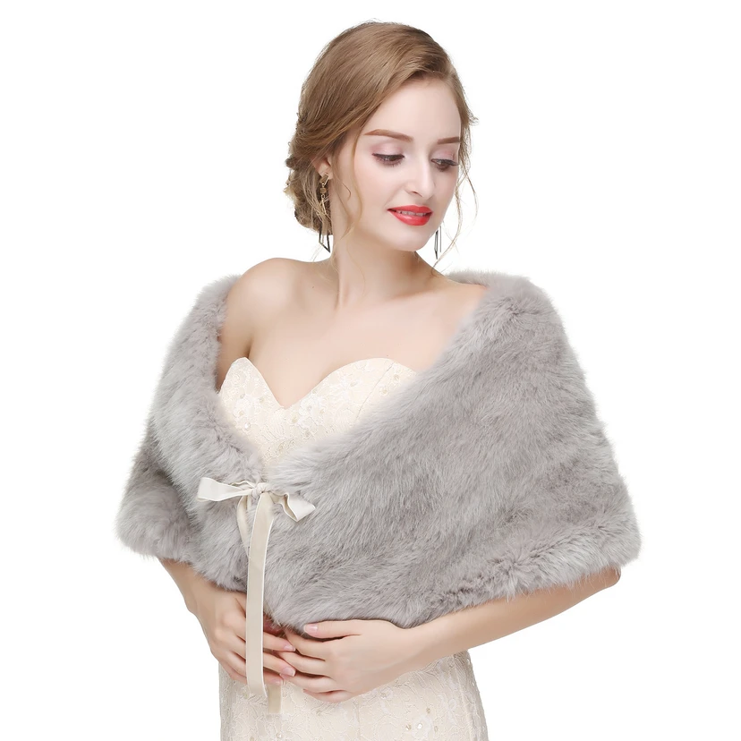 Bridal Winter Warm Wool Cape High-End Fur Wedding Dress Fox Fur Waistcoat view 28