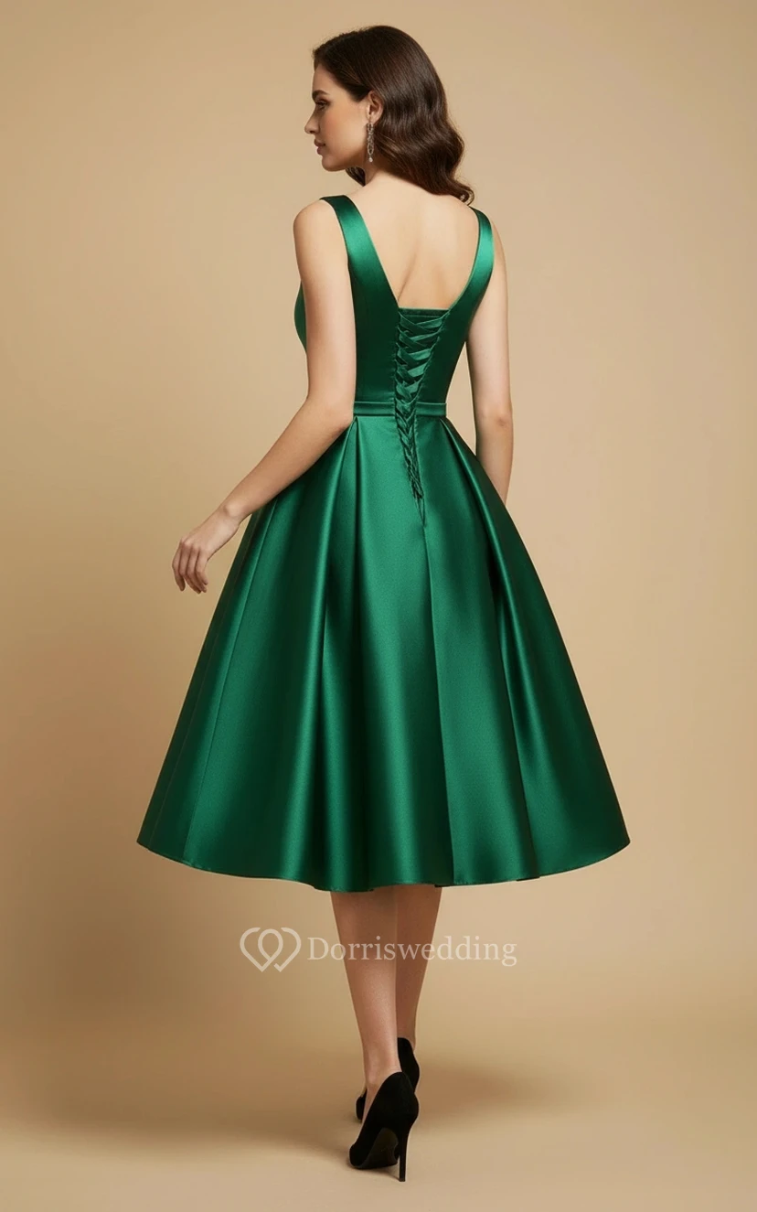 Robe de bal verte rétro années 50 view 2