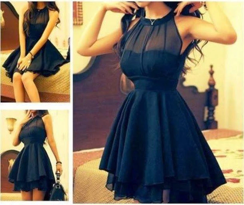 Robe élégante en mousseline à col montant pour les fêtes d'été view 2