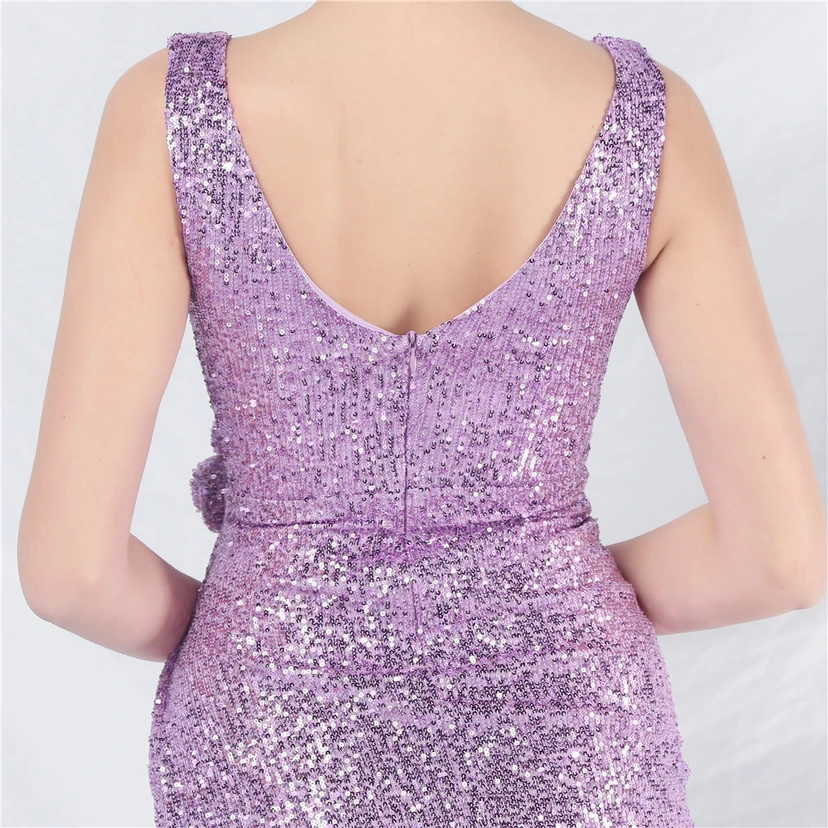 Craft Flower Sequined Sexy Short Skirt Daily Small Dress view 25