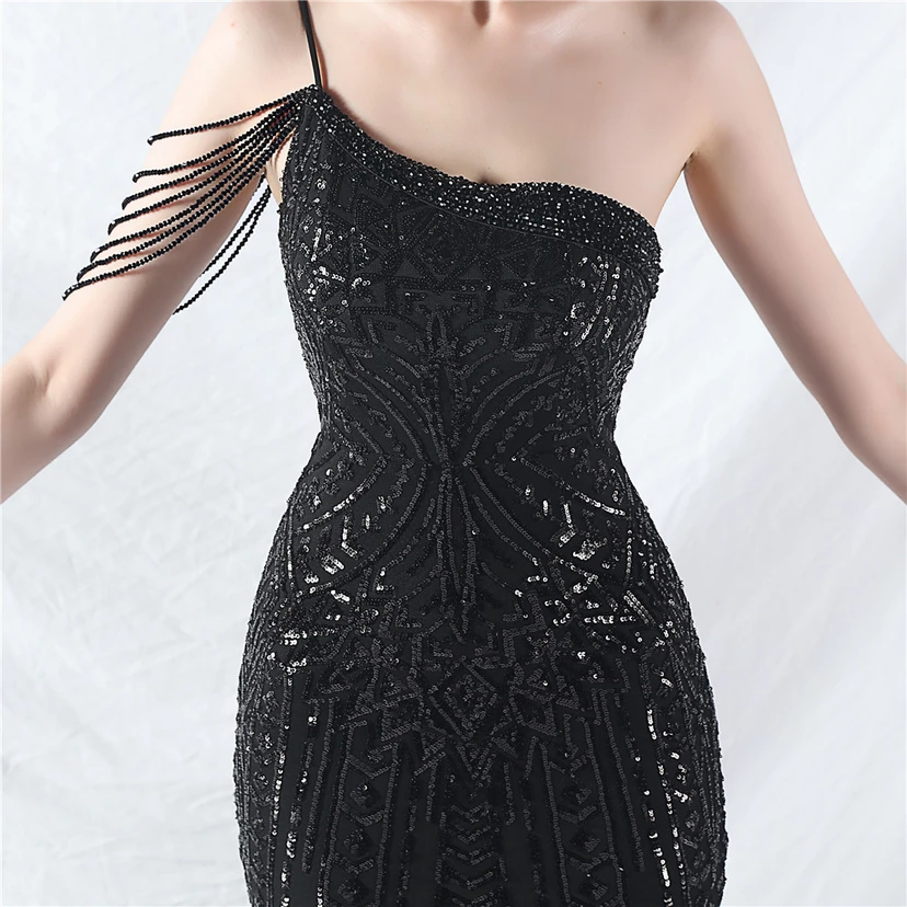 Robe de soirée haut de gamme ornée de perles de positionnement, de fleurs et de broderies en tulle. view 59