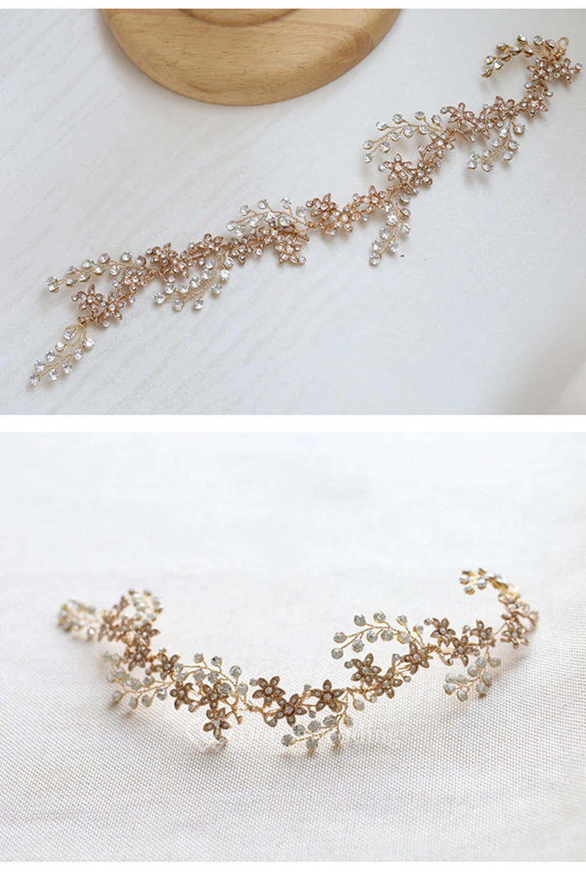 Original Rhinestone Twig Soft Short Hair Head Ring 35Cm view 2