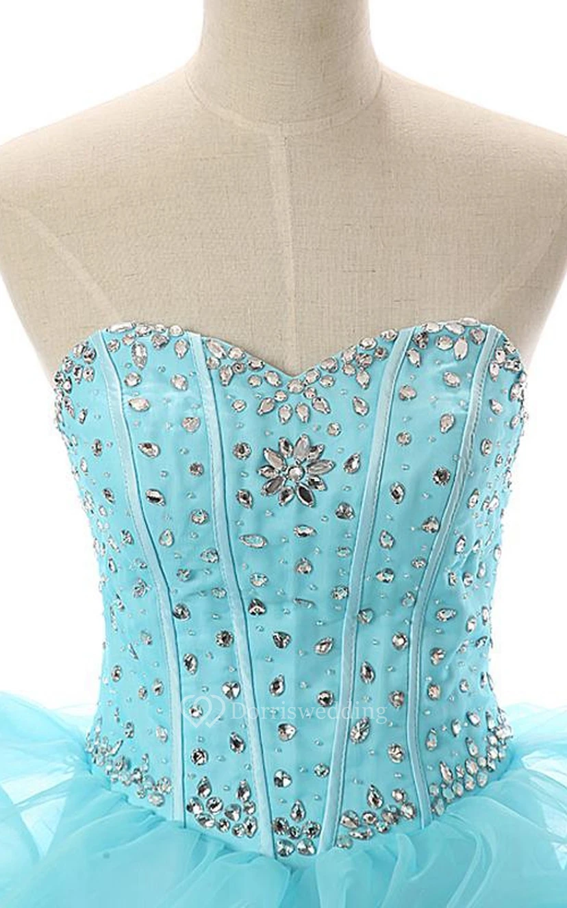 Ball Gown Maxi Off-The-Shoulder Sweetheart Beading Lace-Up Back Lace Sequins Organza Satin Dress view 2