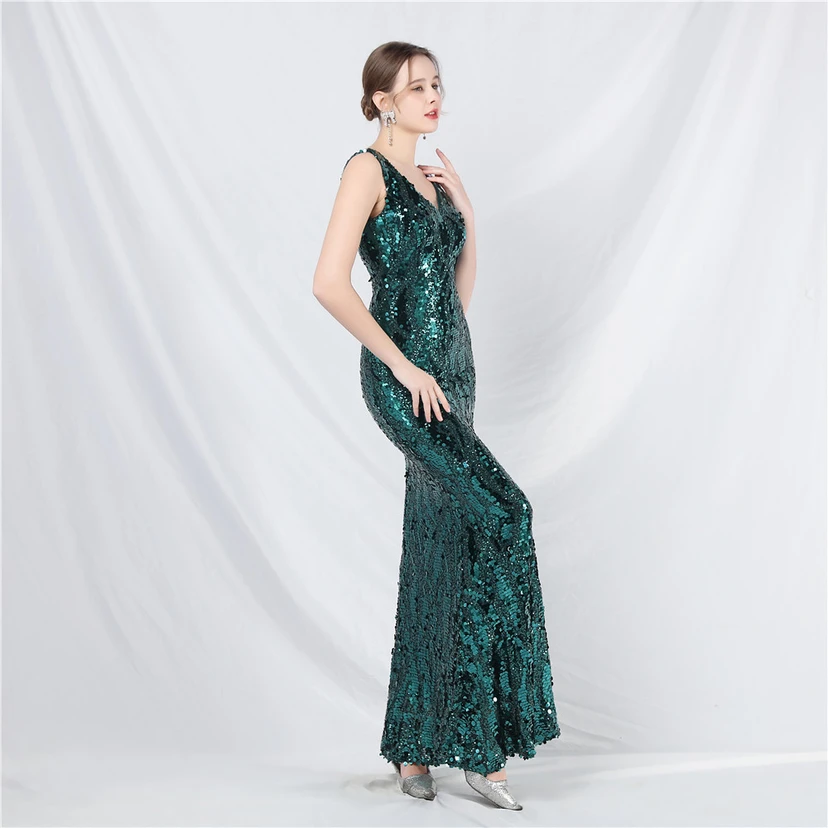 Robe de soirée longue à sequins irisés, nouvelle création view 42
