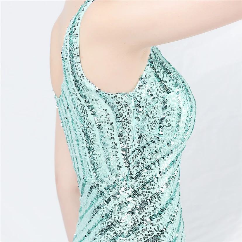 Robe de soirée longue à sequins et perles artisanales view 70