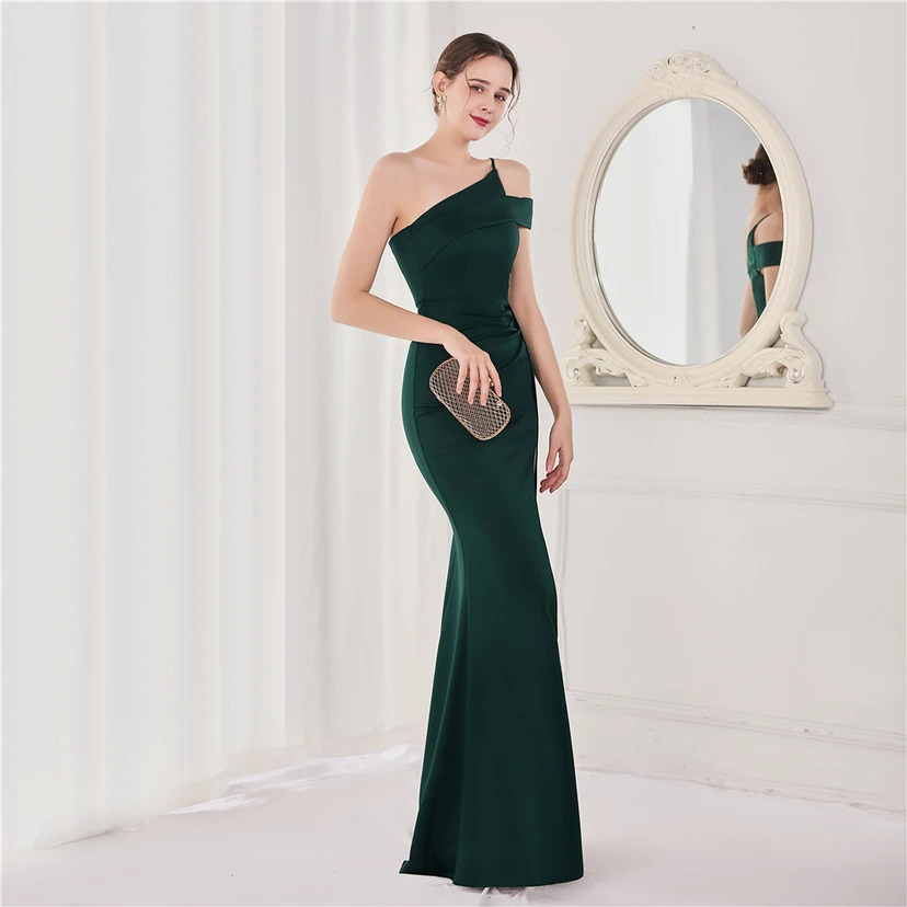 Toast Dress Bride Long Sleeveless Red Thank You Banquet Slim Fishtail Skirt Knot Wedding Car Model Exhibition Dress view 14