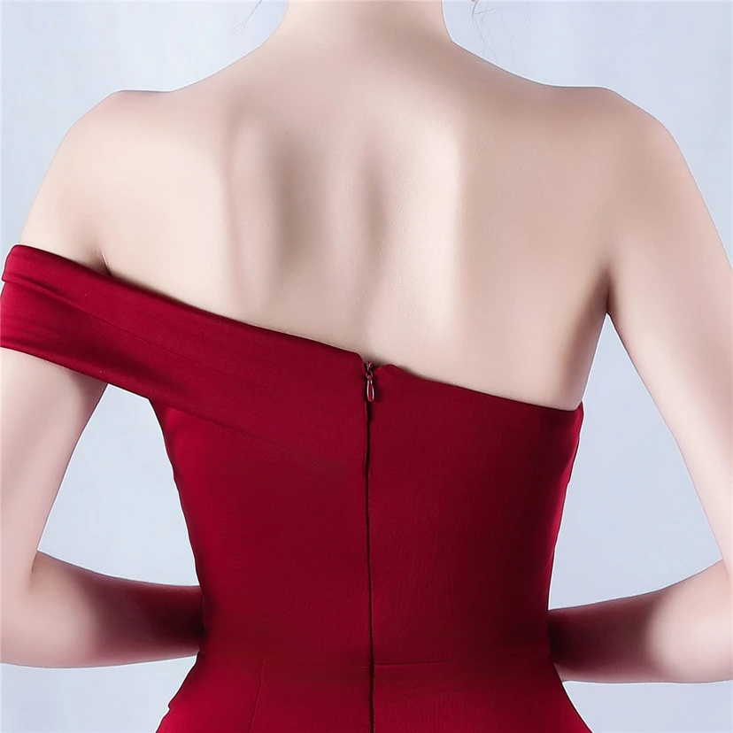Satin-Abendkleid mit einer Schulter für festliche Anlässe und Bankette view 16