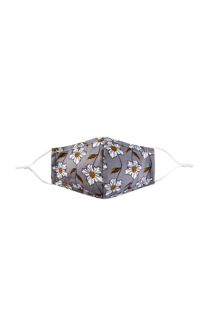 Non-medicial 3 Colors Cotton Washable Face Mask In Printed Flowers view 2