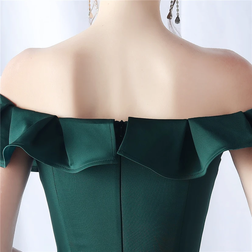 Exhibition Etiquette Bridesmaid Satin Sling Tube Top Evening Dress view 16