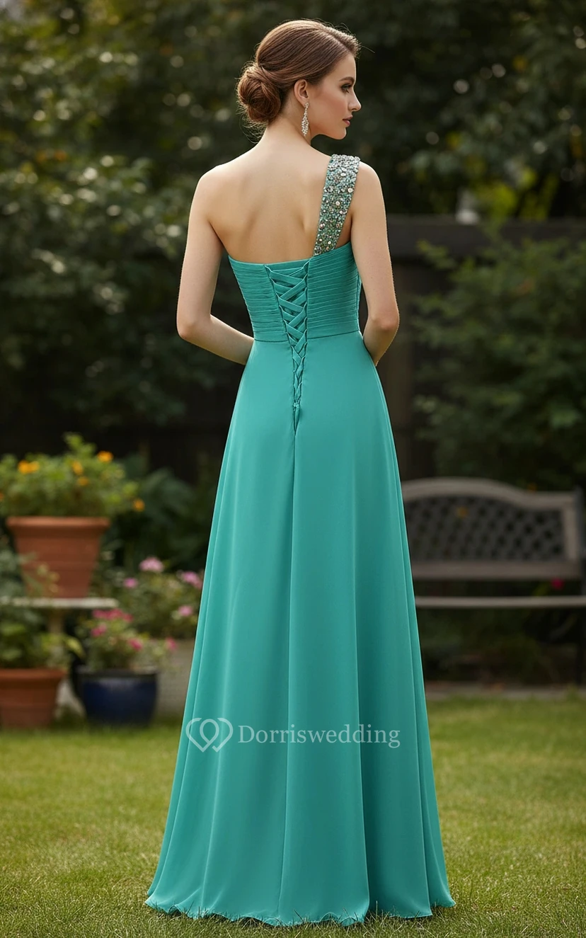 Grecian Style Ruched Formal Gown view 2