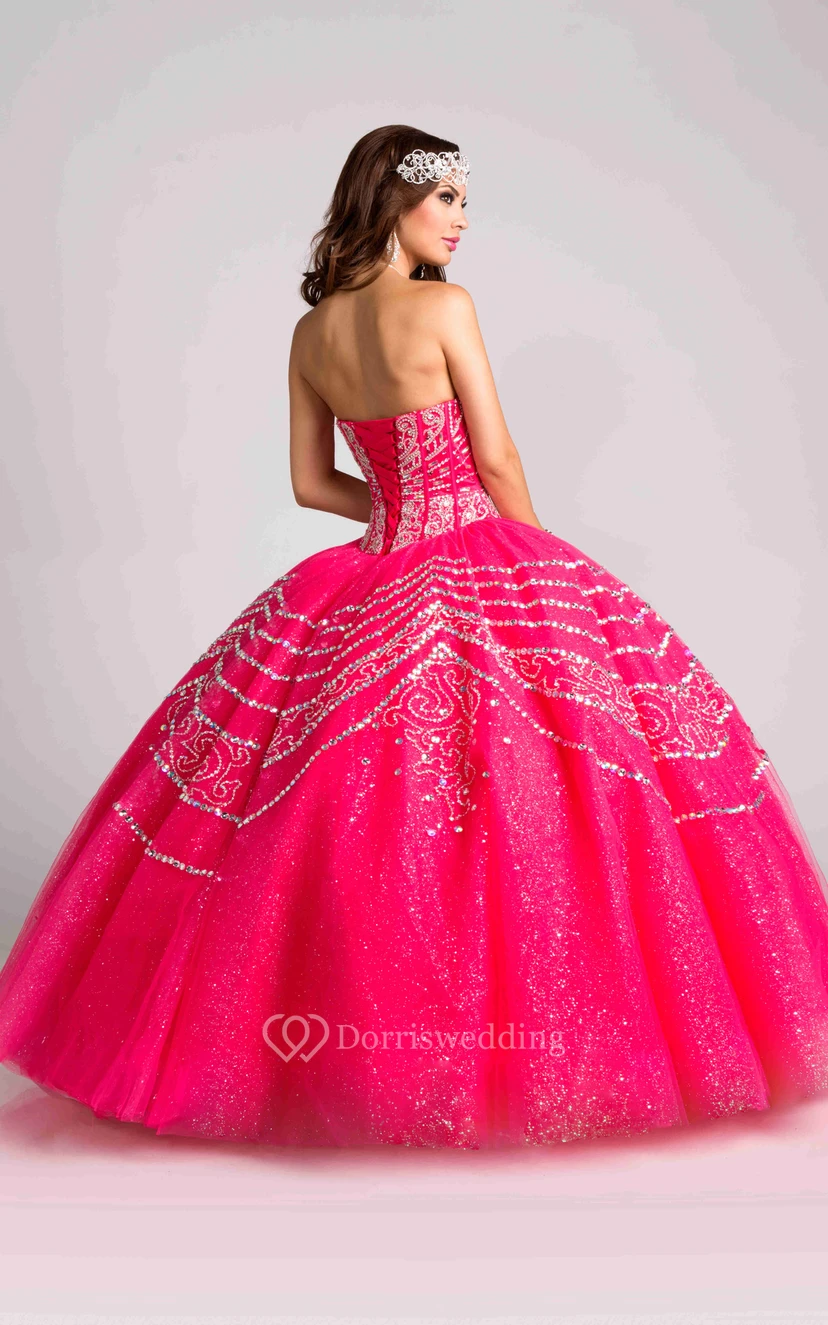Sweetheart Sequined Ball Gown With A Matching Illusion Jacket view 4