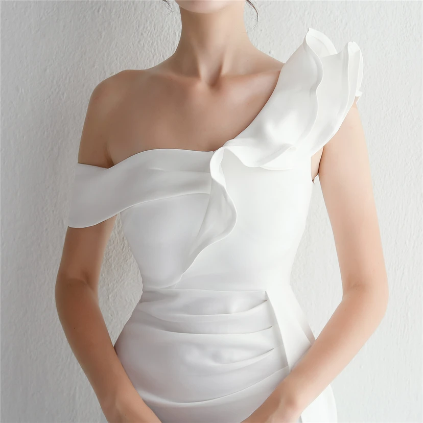 6 Farben One Shoulder Bankett Abendkleid Mode Party Langes Elegantes Schlankes Sexy Meerjungfrauenkleid view 55
