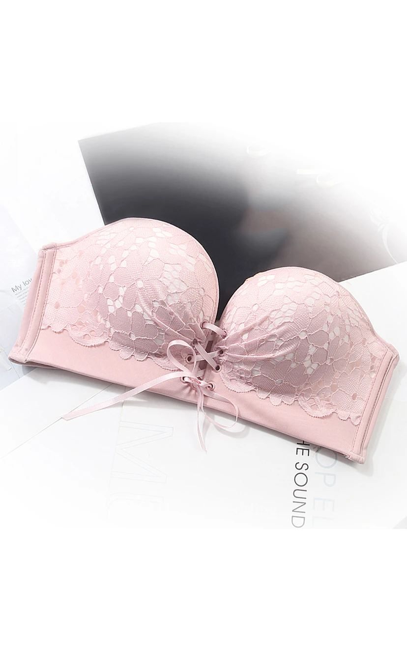 Elegant Appliqued Strapless Bra view 2