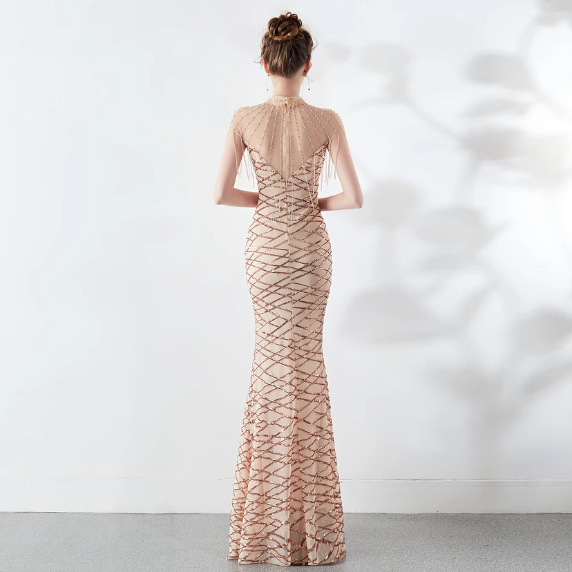 Abendkleid Frühling Langes Meerjungfrauen-Schlankes Bankettkleid für Damen view 16